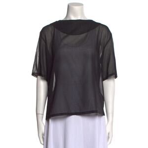 La Garçonne Moderne Sheer Blouse Black - S